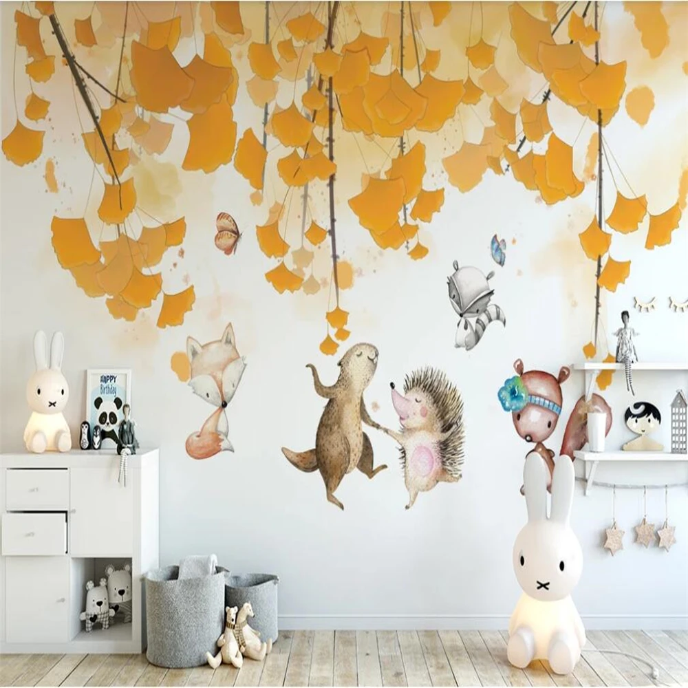 Milofi custom large wallpaper mural ginkgo biloba cartoon animal children's room background wall paper decorative painting mural
Milofi custom large wallpaper mural ginkgo biloba cartoon animal children's room background wall paper decorative painting mural