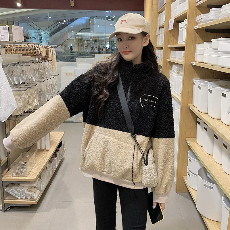 Winter new cashmere lamb wool coat Women Short autumn winter Korean loose cashmere thickened stand collar pink sweater
Winter new cashmere lamb wool coat Women Short autumn winter Korean loose cashmere thickened stand collar pink sweater