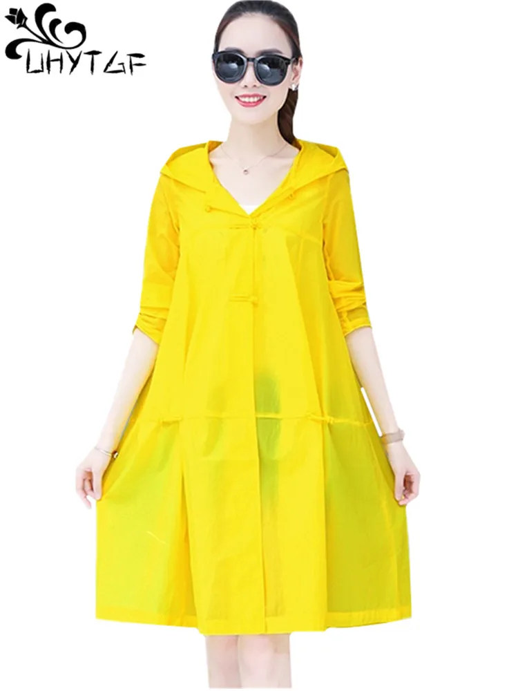 UHYTGF Summer Coat Women Fashion Hooded Thin Sun Protection Clothing Elegant Top Breathable Wild Female 3XL Loose Size Jacket905
UHYTGF Summer Coat Women Fashion Hooded Thin Sun Protection Clothing Elegant Top Breathable Wild Female 3XL Loose Size Jacket905