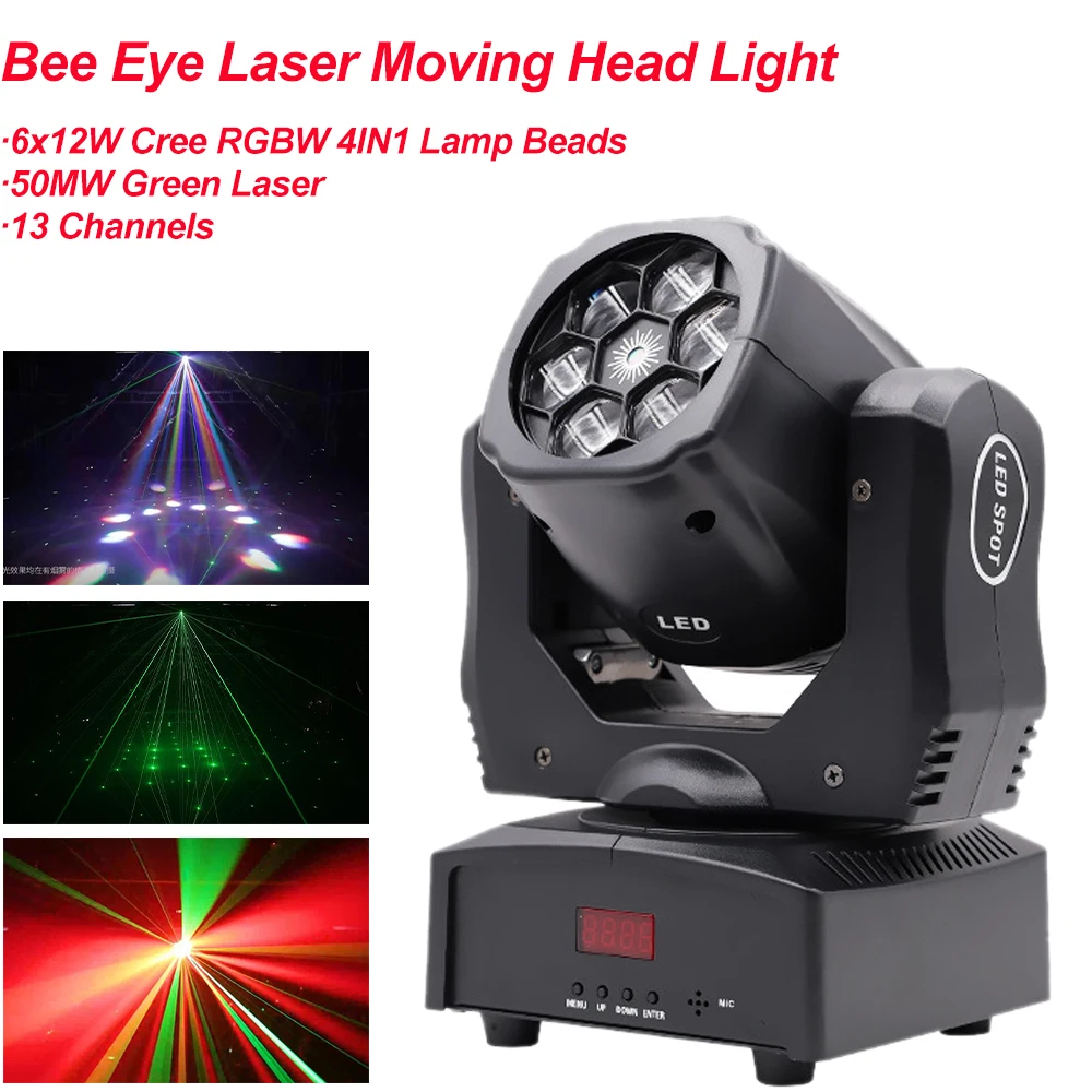 90W Mini 6pcs Bee Eye Laser 2IN1 Moving Head Light For Club Dj Stage Lighting Party Disco Wedding Christmas Event Night Lights
90W Mini 6pcs Bee Eye Laser 2IN1 Moving Head Light For Club Dj Stage Lighting Party Disco Wedding Christmas Event Night Lights