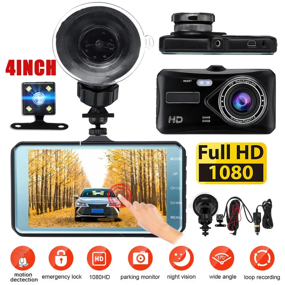 4,0 ''1080P Touch FHD двойной объектив Автомобильный фотомагнитофон Автомобильный видеорегистратор G-Sensor
4,0 ''1080P Touch FHD двойной объектив Автомобильный фотомагнитофон Автомобильный видеорегистратор G-Sensor