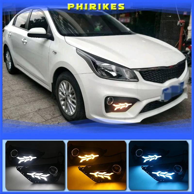 2pcs LED DRL lights Daytime Running Light Daylight yellow Signal fog lamp Styling lights For KIA K2 RIO 2016-2017
2pcs LED DRL lights Daytime Running Light Daylight yellow Signal fog lamp Styling lights For KIA K2 RIO 2016-2017