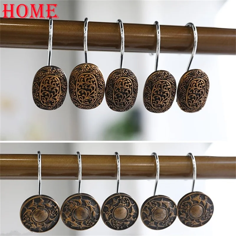 12Pcs Retro Shower Curtain Hooks Resin Metal Hanger Rails Decorative Curtain Hanging Buckles Bathroom Decoration Organizer Home
12Pcs Retro Shower Curtain Hooks Resin Metal Hanger Rails Decorative Curtain Hanging Buckles Bathroom Decoration Organizer Home