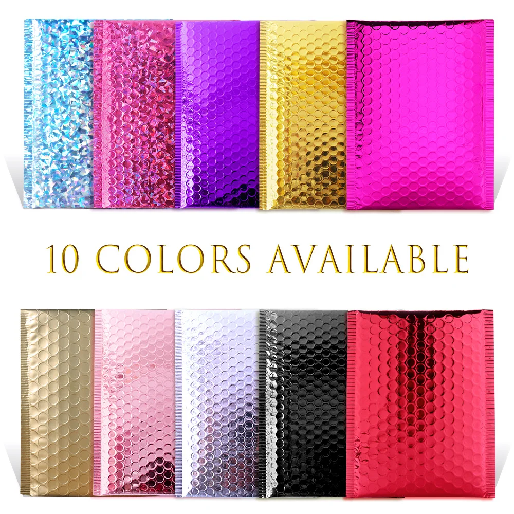 10 Colors 10PCS/Pack 6x9 inch Aluminum Foil Bubble Mailer Metallic Gift Packaging Courier Bag Padded Shipping Envelope Bags
10 Colors 10PCS/Pack 6x9 inch Aluminum Foil Bubble Mailer Metallic Gift Packaging Courier Bag Padded Shipping Envelope Bags