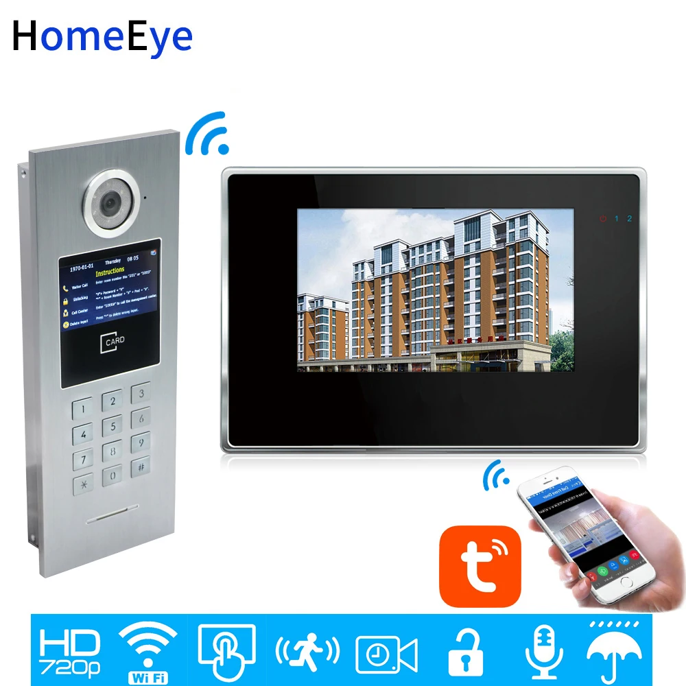 TuyaSmart APP Control WiFi IP Video Door Phone Intercom Video DoorBell Home Access Control System Password/IC Card Touch Screen
TuyaSmart APP Control WiFi IP Video Door Phone Intercom Video DoorBell Home Access Control System Password/IC Card Touch Screen