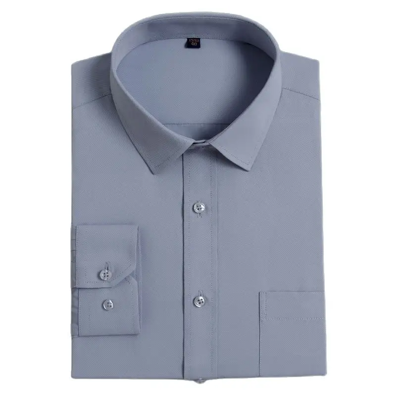 Twill Men Dress Shirt Long Sleeve Social Office Solid Formal Shirts Men Regular Fit Business Gray White Breast Pocket Casual Pop
Twill Men Dress Shirt Long Sleeve Social Office Solid Formal Shirts Men Regular Fit Business Gray White Breast Pocket Casual Pop