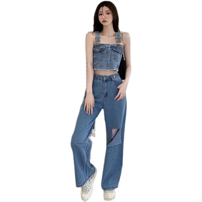 2025 New product Streetwear Denim Women 2 Pices Sets V-Neck Puff Sleeve Crop Top and High Waist Button Pants Suits Outfits Femme
2025 New product Streetwear Denim Women 2 Pices Sets V-Neck Puff Sleeve Crop Top and High Waist Button Pants Suits Outfits Femme