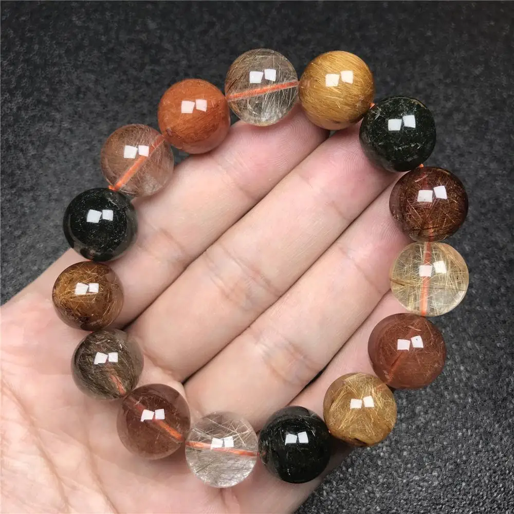 14mm Natural Colorful Rutilated Bracelet Jewelry For Woman Lady Men Lucky Wealth Gift Gemstone Crystal Round Beads Stretch AAAAA
14mm Natural Colorful Rutilated Bracelet Jewelry For Woman Lady Men Lucky Wealth Gift Gemstone Crystal Round Beads Stretch AAAAA