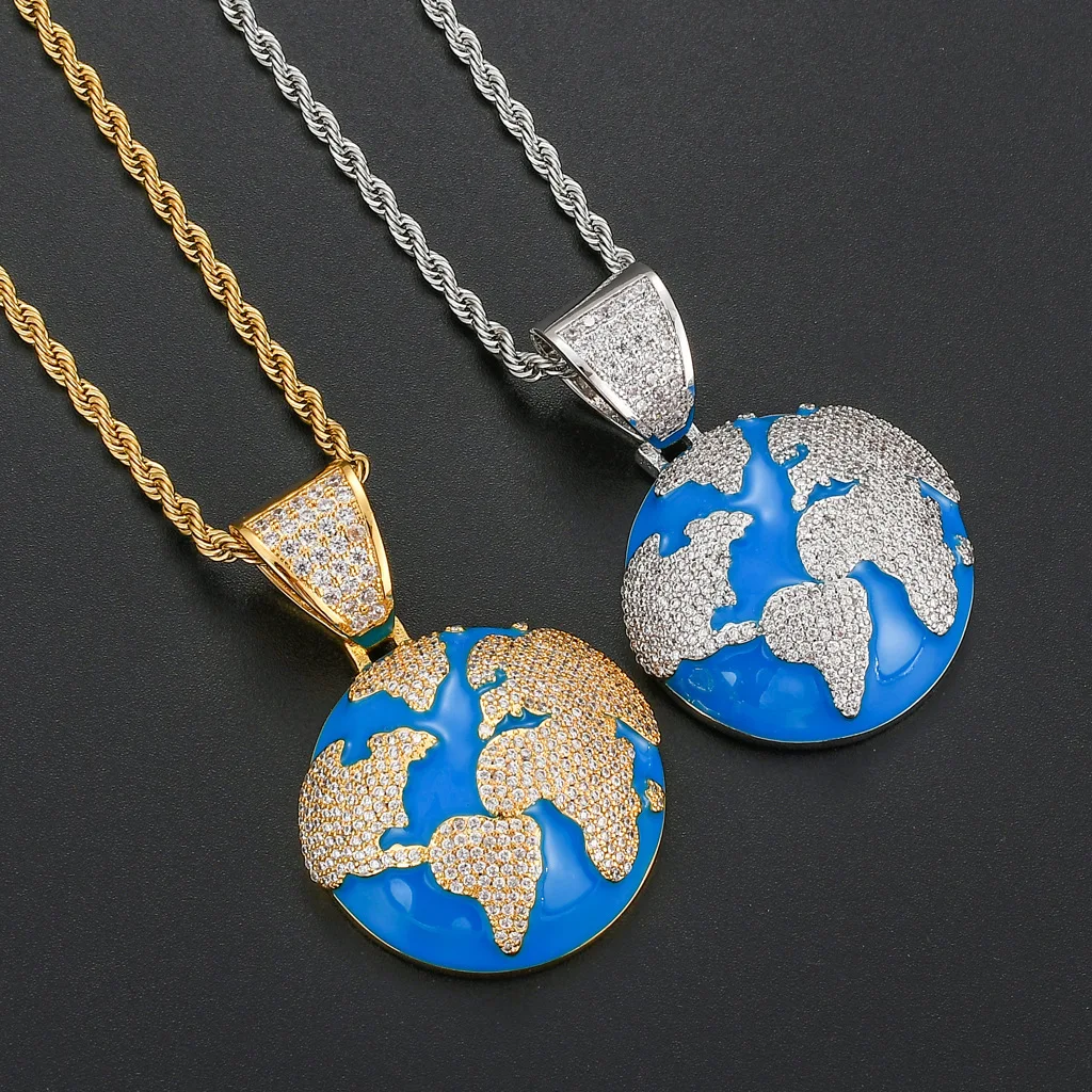Iced Out Bling Round Green Earth Pendant Necklace Mirco Pave Prong Setting Men Women Female Male Fashion Hip Hop Jewelry BP171
Iced Out Bling Round Green Earth Pendant Necklace Mirco Pave Prong Setting Men Women Female Male Fashion Hip Hop Jewelry BP171