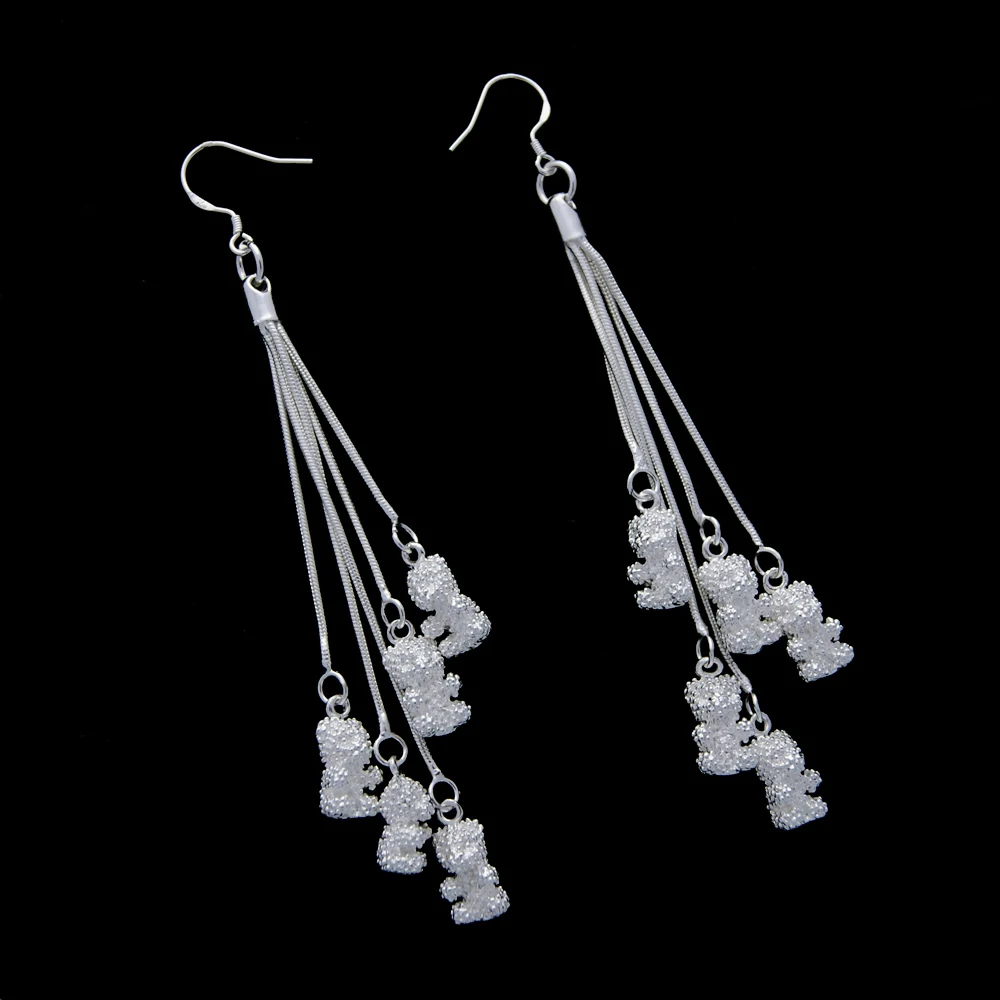 925 Sterling Silver Long Drop Earrings for Women Cute Bear Design Hanging Piercing Earring Accessories Exquisite Fine Jewelry
925 Sterling Silver Long Drop Earrings for Women Cute Bear Design Hanging Piercing Earring Accessories Exquisite Fine Jewelry