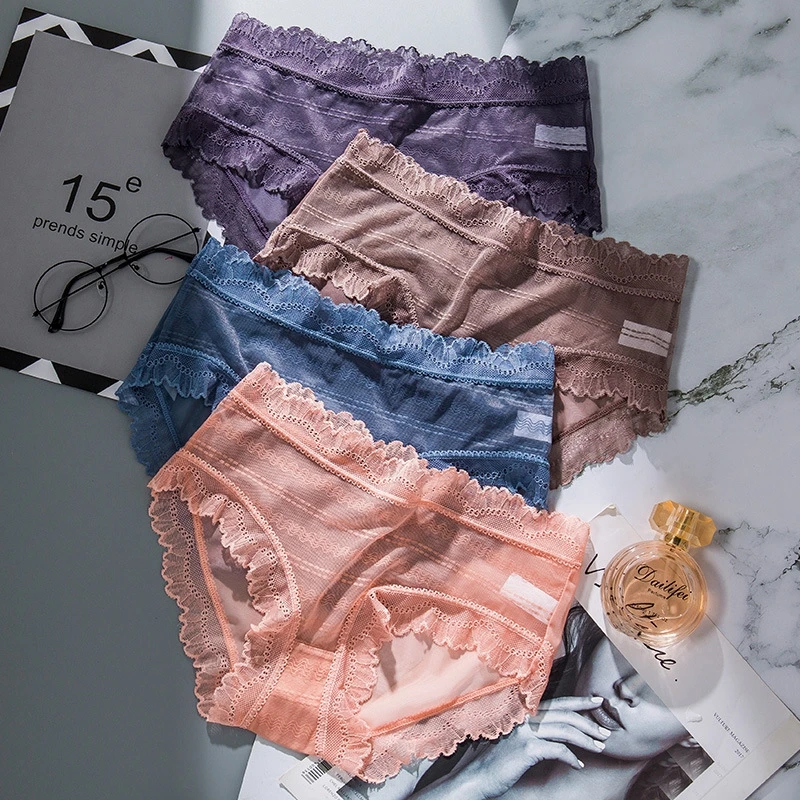 Women's Sexy Lace Panties Transparent Mid-waist Large Size Panties Girly Comfortable Breathable Briefs
Women's Sexy Lace Panties Transparent Mid-waist Large Size Panties Girly Comfortable Breathable Briefs