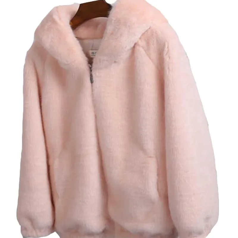 2020 Winter New Korean Version Of Loose Imitation Mink Women Hooded Jacket Solid Color Thick Zipper Warm Pocket Sweet Girl Coat
2020 Winter New Korean Version Of Loose Imitation Mink Women Hooded Jacket Solid Color Thick Zipper Warm Pocket Sweet Girl Coat