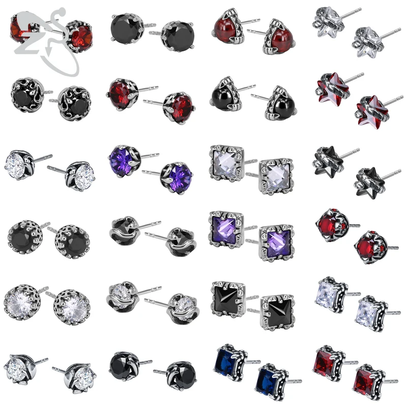 AOEDEJ Mens Punk Stud Earrings White Black Red Zirconia Earrings for Women Stainless Steel Jewelry for Men Crystal Earrings
AOEDEJ Mens Punk Stud Earrings White Black Red Zirconia Earrings for Women Stainless Steel Jewelry for Men Crystal Earrings