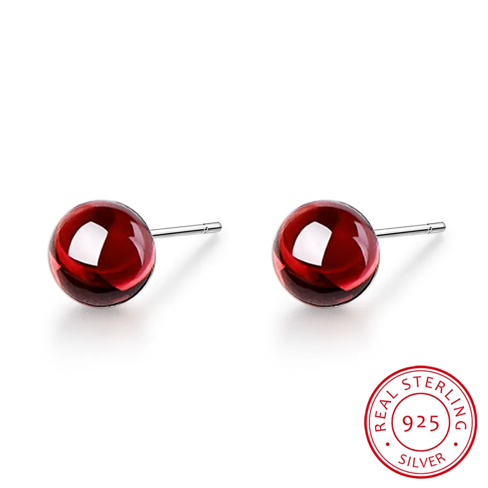 Wholesale 925 sterling silver Earrings For Women Jewelry Red garnet Earring 6mm ball Bead Stud Earrings Brinco Gift
Wholesale 925 sterling silver Earrings For Women Jewelry Red garnet Earring 6mm ball Bead Stud Earrings Brinco Gift