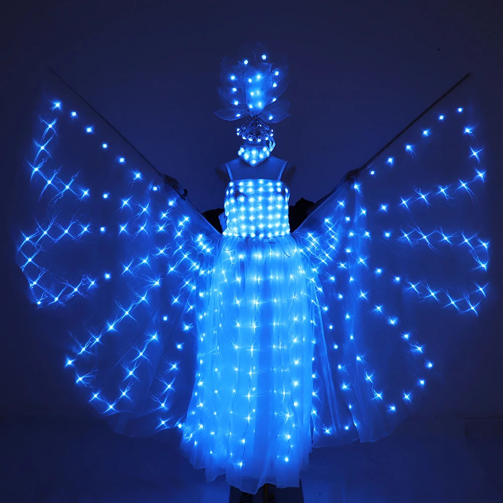 LED Wedding Dress Red Green Blue Yellow Pink Purple Light Up Fluorescent Butterfly Wings Women Luminous Ballet Skirt Costumes
LED Wedding Dress Red Green Blue Yellow Pink Purple Light Up Fluorescent Butterfly Wings Women Luminous Ballet Skirt Costumes