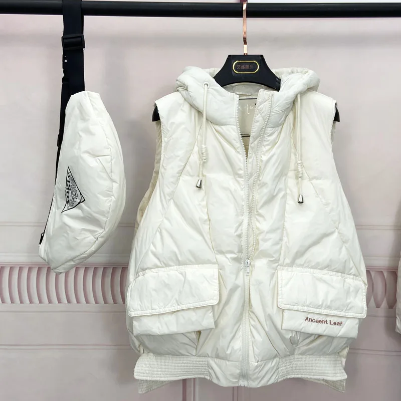 White Duck Down Coats Women Short Vest Women Loose White Duck Down Jacket Hooded Waistcoat Vest Light Weight Warm Waistcoat
White Duck Down Coats Women Short Vest Women Loose White Duck Down Jacket Hooded Waistcoat Vest Light Weight Warm Waistcoat