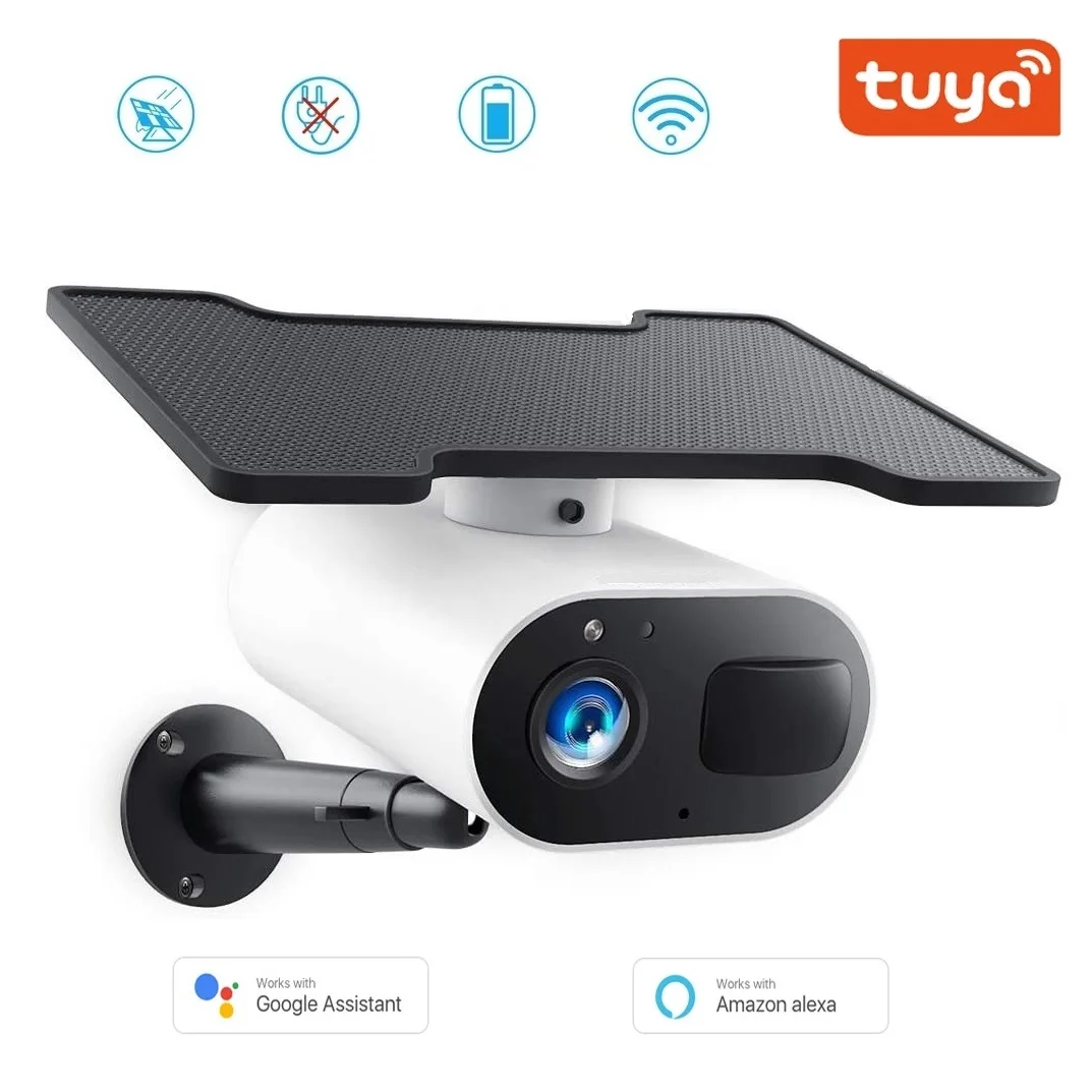 Tuya WiFi Solar Two-way Audio Camera Built-in Battery Outdoor Samart Home Security Support Alexa Google Waterproof Cloud Storage
Tuya WiFi Solar Two-way Audio Camera Built-in Battery Outdoor Samart Home Security Support Alexa Google Waterproof Cloud Storage