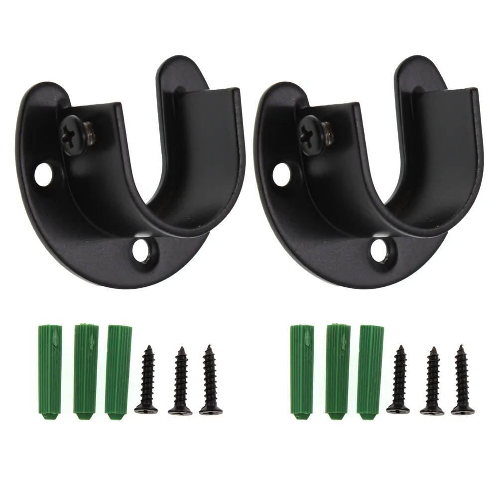 2PCS Black Closet Rod Bracket,U-Shaped Open Closet Rod Holder,Stainless Steel Shower Curtain Rod Pole End Supports
2PCS Black Closet Rod Bracket,U-Shaped Open Closet Rod Holder,Stainless Steel Shower Curtain Rod Pole End Supports