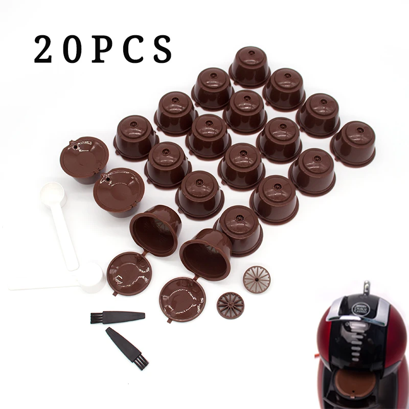 20PCS Refillable Coffee Capsules for DOLCE GUSTO Coffee Pods Reusable Coffee Filter Plastic with Spoon Brush High Quality
20PCS Refillable Coffee Capsules for DOLCE GUSTO Coffee Pods Reusable Coffee Filter Plastic with Spoon Brush High Quality