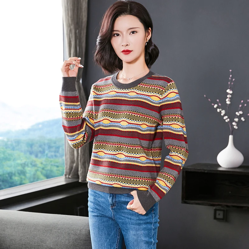 Sweater Women Jumper Autumn Winter Patchwork Colors Knitwear Ladies Fashion Stripes Sweaters Blouse Pullover Long Sleeved
Sweater Women Jumper Autumn Winter Patchwork Colors Knitwear Ladies Fashion Stripes Sweaters Blouse Pullover Long Sleeved