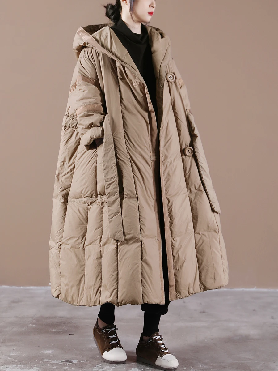 Female new winter solid color two buckle lace long loose 90% white duck down plus size long-sleeved hooded warm down jacket
Female new winter solid color two buckle lace long loose 90% white duck down plus size long-sleeved hooded warm down jacket