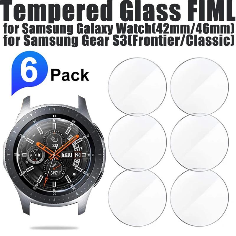 6pcs 9H Tempered Glass Protective Film for Samsung Galaxy Watch 46mm 42mm Screen Protector Guard for Gear S3 Sport Aactive 2
6pcs 9H Tempered Glass Protective Film for Samsung Galaxy Watch 46mm 42mm Screen Protector Guard for Gear S3 Sport Aactive 2