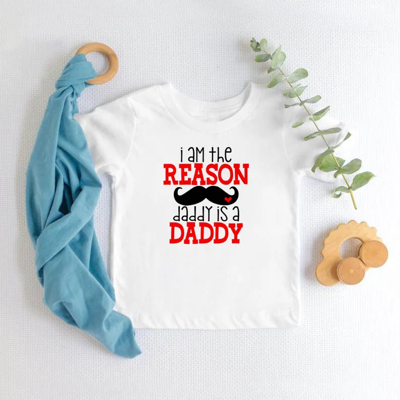 Father's Day Shirt I'm The Reason Daddy is a Daddy mother's Day Gift Shirts Funny Toddler Baby Girl boy tops
Father's Day Shirt I'm The Reason Daddy is a Daddy mother's Day Gift Shirts Funny Toddler Baby Girl boy tops