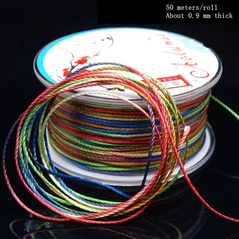 About 0.9mm thick Gradation dyeing strand Multicoloured line Cotton nylon line DIY Knit bracelet thread inelasticity cord
About 0.9mm thick Gradation dyeing strand Multicoloured line Cotton nylon line DIY Knit bracelet thread inelasticity cord