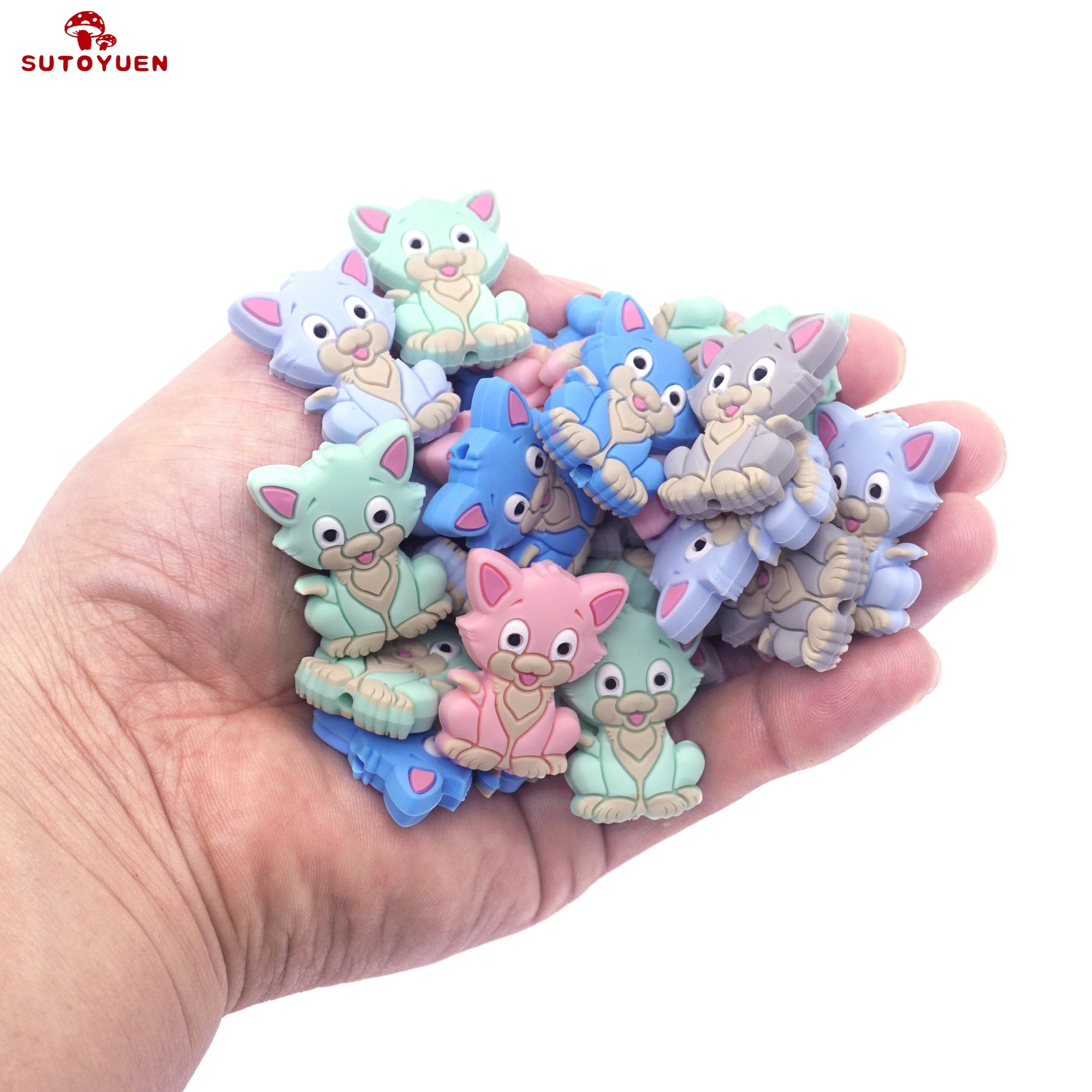 Sutoyuen Silicone Beads 20pcs Silicone Teething Beads Mini Cat Animal Chewing DIY Pacifier Chain Baby Dummy Montessori Toys
Sutoyuen Silicone Beads 20pcs Silicone Teething Beads Mini Cat Animal Chewing DIY Pacifier Chain Baby Dummy Montessori Toys