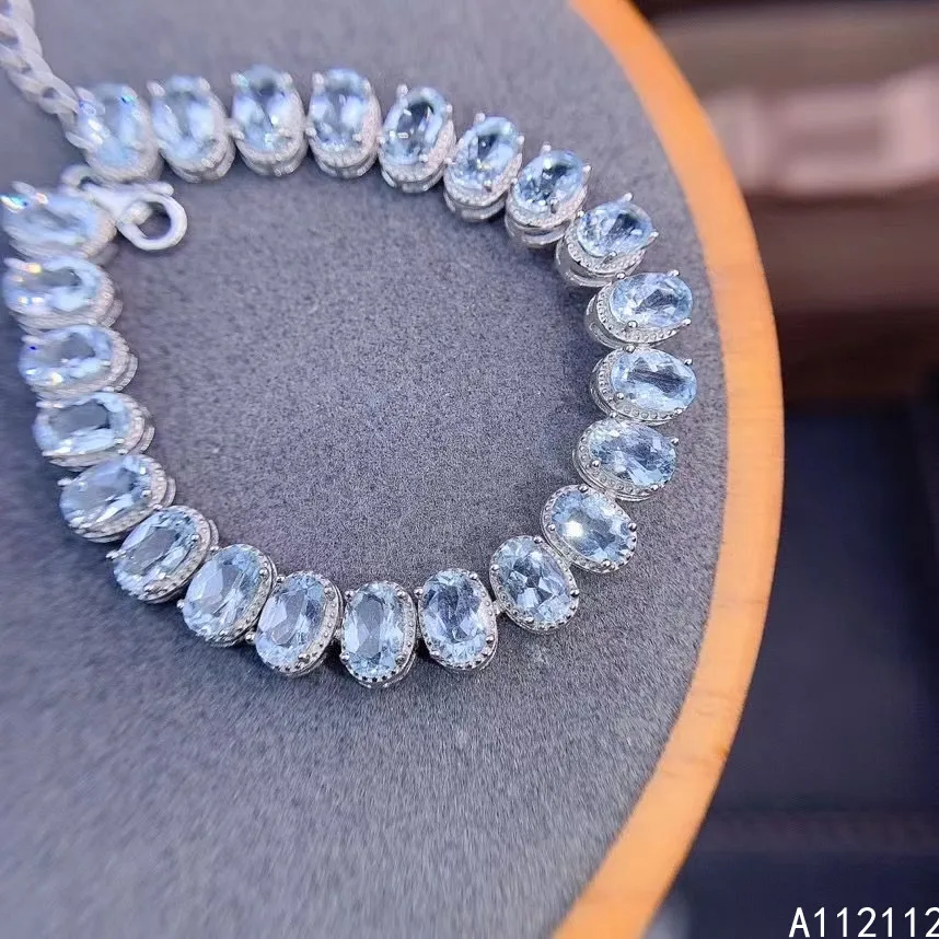 Fine Jewelry 925 Sterling Silver Inset With Natural Gem Women's Luxury Lovely Oval Aquamarine Hand Catenary Bracelet Support Det
Fine Jewelry 925 Sterling Silver Inset With Natural Gem Women's Luxury Lovely Oval Aquamarine Hand Catenary Bracelet Support Det