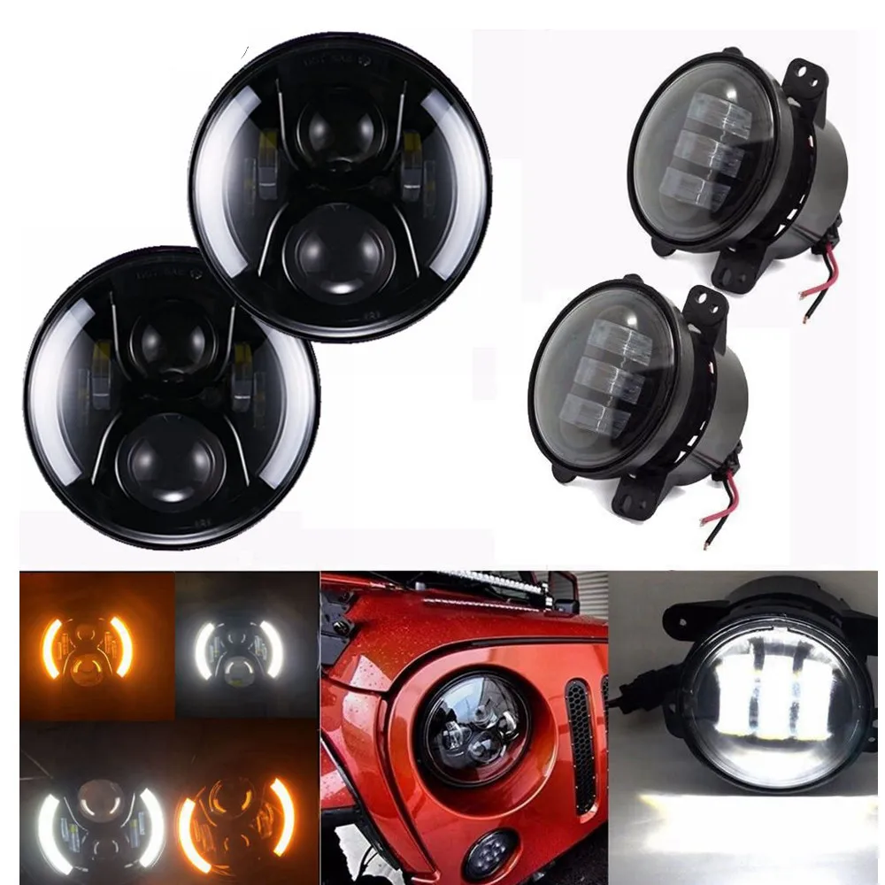 2pc 120W 7Inch Led Headlight White DRL Amber Turn Signal 4Inch Front Bumper Fog Lights For Jeep Wrangler Jk 07-18 Accessories
2pc 120W 7Inch Led Headlight White DRL Amber Turn Signal 4Inch Front Bumper Fog Lights For Jeep Wrangler Jk 07-18 Accessories