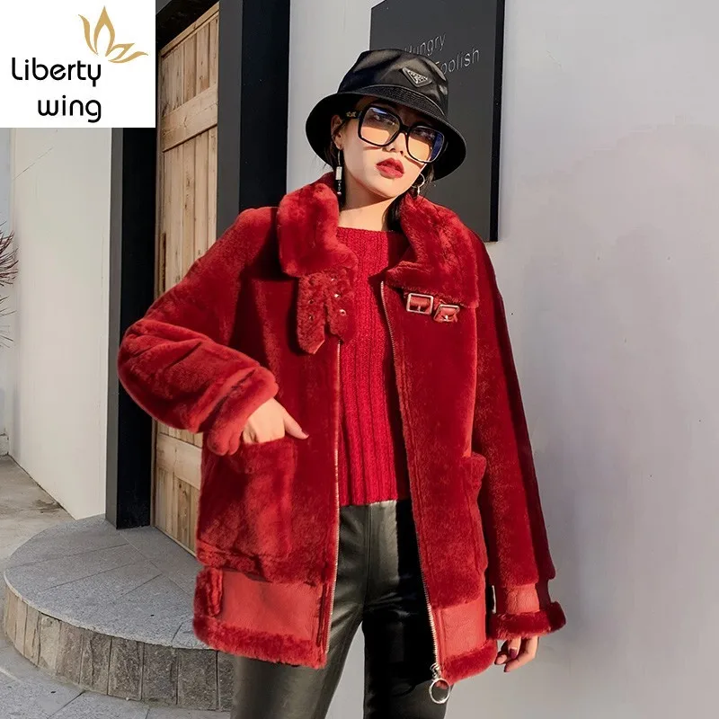 Winter Luxury Women Real Fur Warm Loose Fit Natural Wool Shearling Genuine Leather Jacket Biker Coat Windproof Overcaot
Winter Luxury Women Real Fur Warm Loose Fit Natural Wool Shearling Genuine Leather Jacket Biker Coat Windproof Overcaot