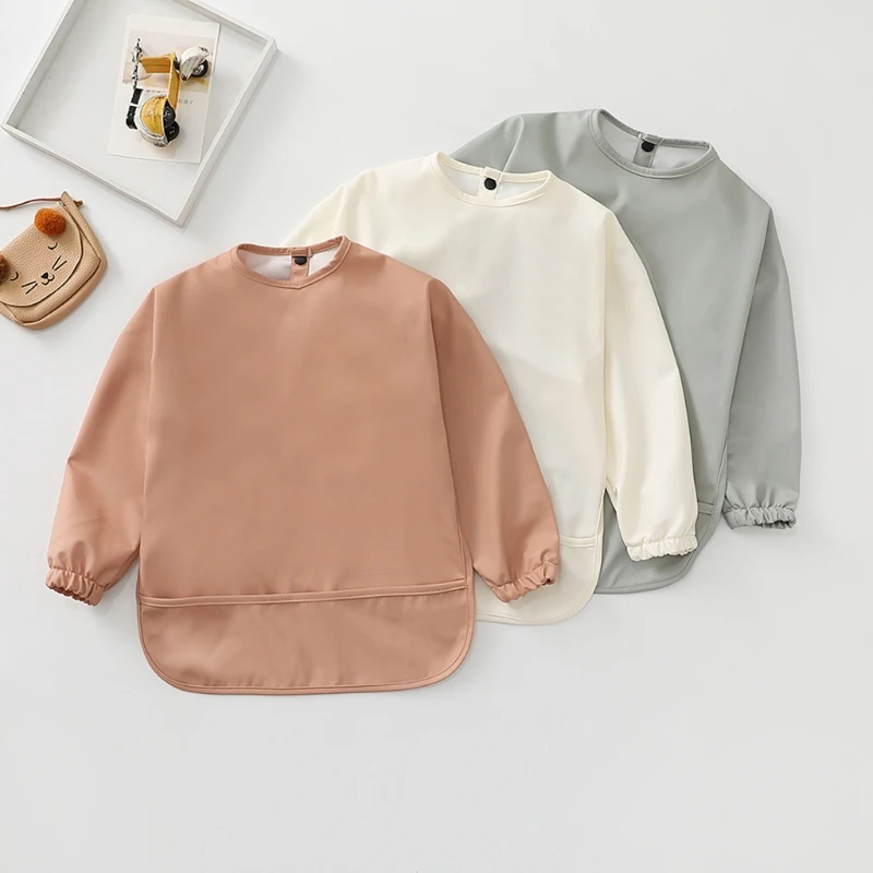Solid Color Waterproof Bib with Pocket Baby Infants Long Sleeve Feeding Drawing Painting Apron Newborn Smock Burp Cloth G99C
Solid Color Waterproof Bib with Pocket Baby Infants Long Sleeve Feeding Drawing Painting Apron Newborn Smock Burp Cloth G99C