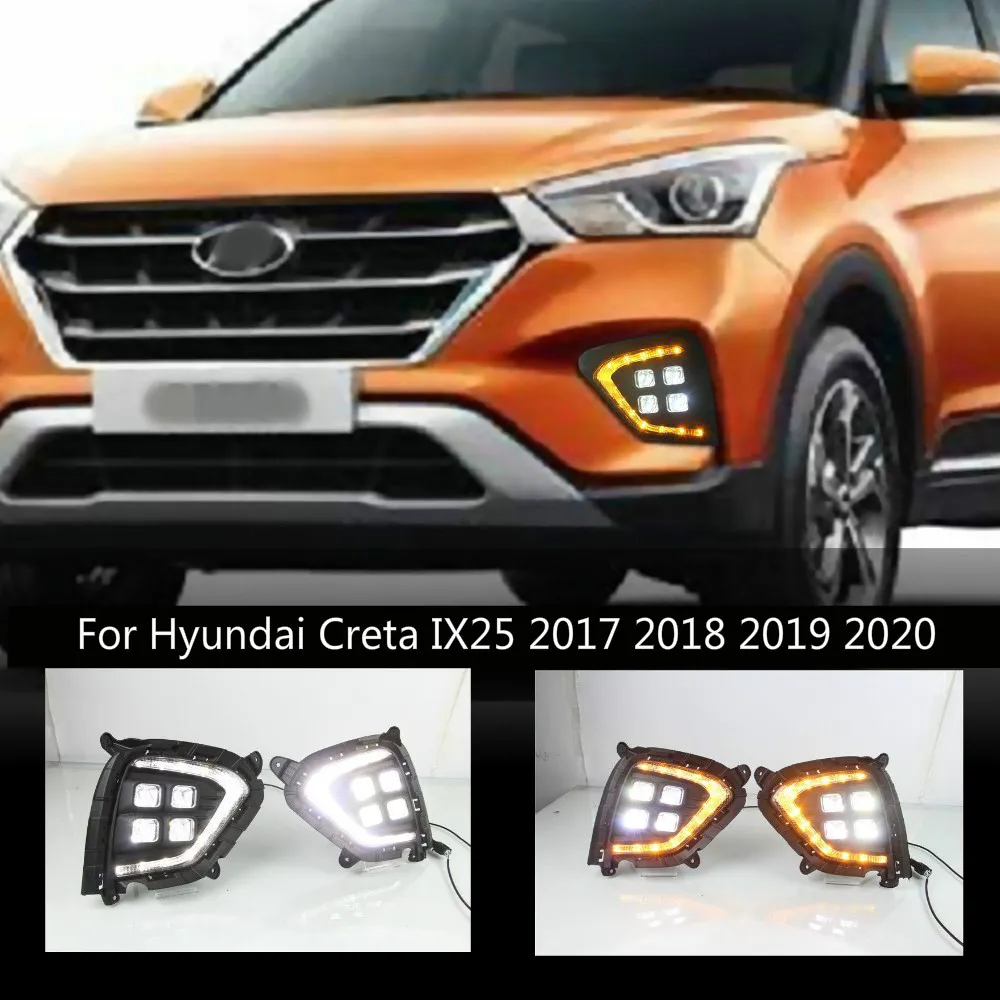 2 шт. DRL Светодиодный дневной светильник колпак противотуманных фар LED DRL с желтым сигнал поворота для Hyundai Creta IX25 2017 2018 2019 2020
2 шт. DRL Светодиодный дневной светильник колпак противотуманных фар LED DRL с желтым сигнал поворота для Hyundai Creta IX25 2017 2018 2019 2020