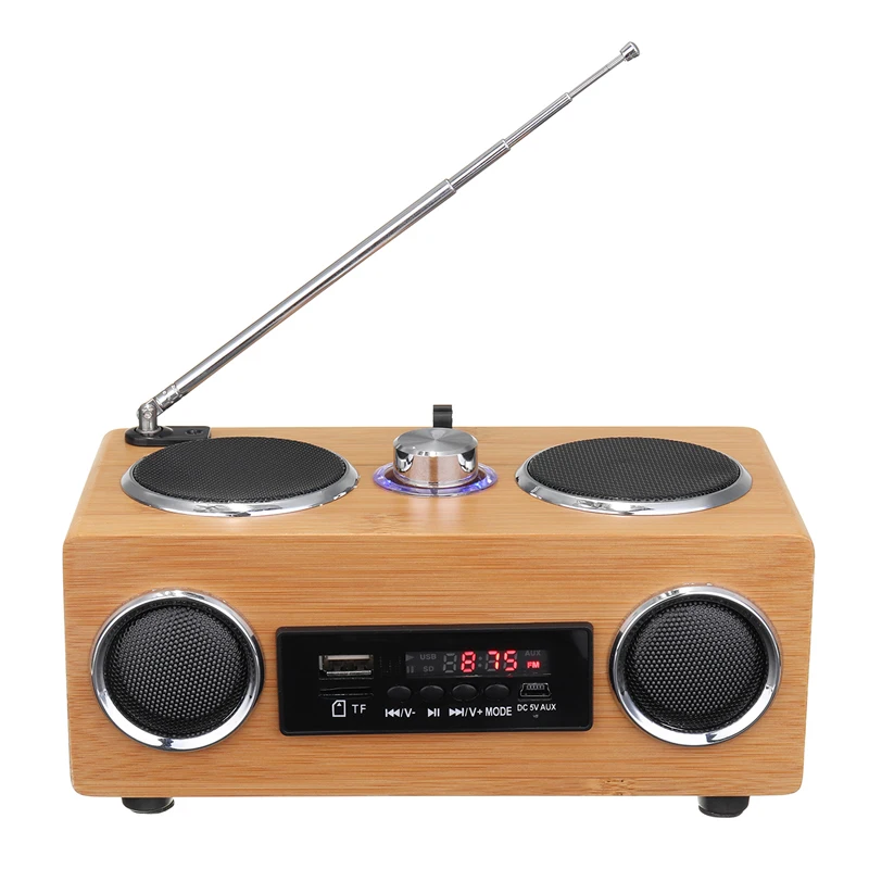 Retro Vintage Radio Super Wireless Bass FM Radio Bamboo Multimedia Speaker Classical Receiver USB With MP3 Player Remote Control
Retro Vintage Radio Super Wireless Bass FM Radio Bamboo Multimedia Speaker Classical Receiver USB With MP3 Player Remote Control