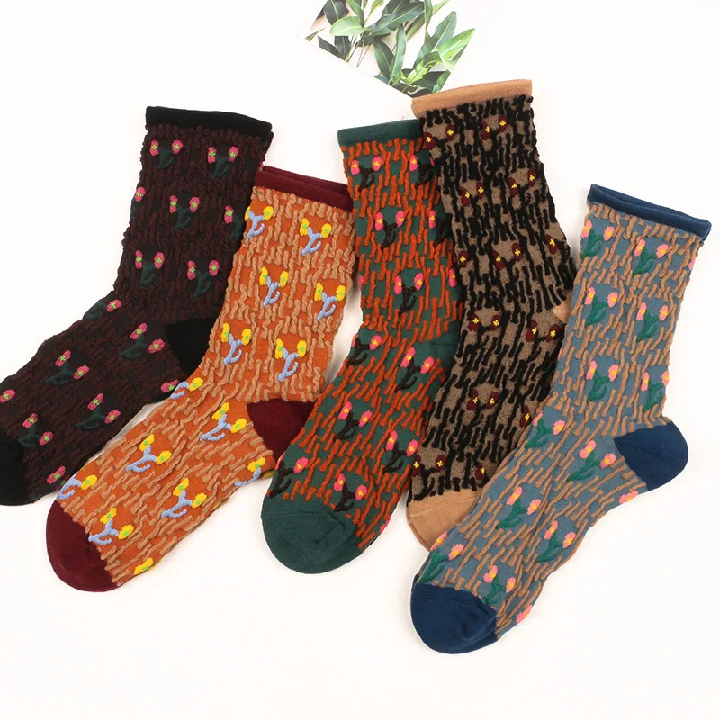 Autumn Dark Pattern Floret Women's Long Tube Casual Socks Vintage Lace Socks Women Sweat Absorbing Cotton Socks Set
Autumn Dark Pattern Floret Women's Long Tube Casual Socks Vintage Lace Socks Women Sweat Absorbing Cotton Socks Set