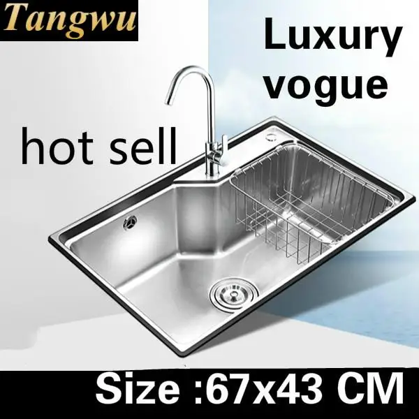 Free shipping Apartment high qualit kitchen single trough sink do the dishes 304 stainless steel hot selling 67x43 CM
Free shipping Apartment high qualit kitchen single trough sink do the dishes 304 stainless steel hot selling 67x43 CM