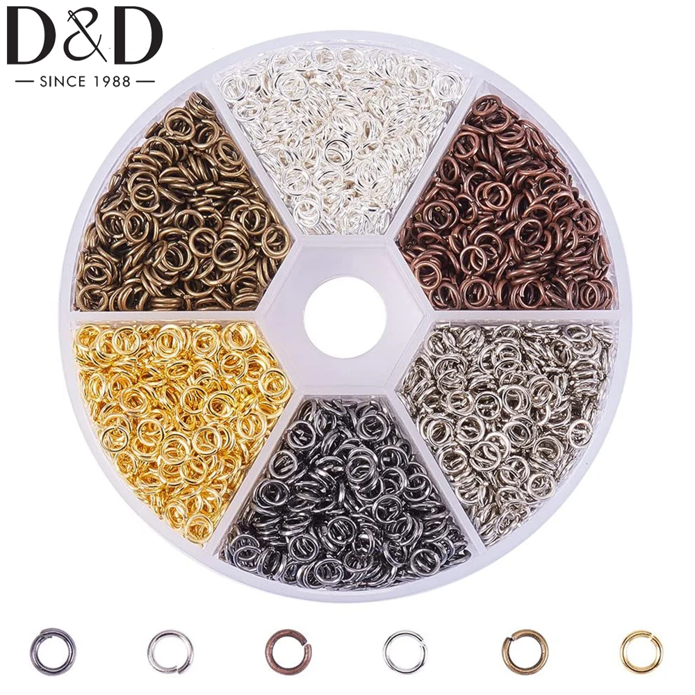 D&D 900Pcs 6 Colors Iron Open Jump Rings Unsoldered 6mm Diameter for Earring Necklace Bracelet Jewelry Findings DIY Crafting
D&D 900Pcs 6 Colors Iron Open Jump Rings Unsoldered 6mm Diameter for Earring Necklace Bracelet Jewelry Findings DIY Crafting