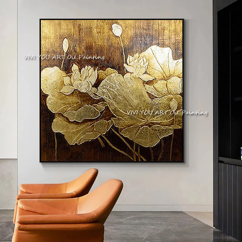 Hot Sale 100% Handmade Gold Foil Flower Oil Paintings For Home Decoration Wall Art Pictures Flower Wall Art Gift Unframed
Hot Sale 100% Handmade Gold Foil Flower Oil Paintings For Home Decoration Wall Art Pictures Flower Wall Art Gift Unframed