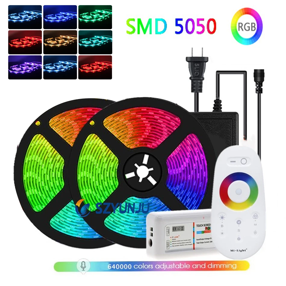 Светодиодная лента 5050 RGB/RGBW, 5 м, 300 светодиодов, гибкая светильник вая лента со сменными цветами + пульт дистанционного управления 2,4G + питание 12 В
Светодиодная лента 5050 RGB/RGBW, 5 м, 300 светодиодов, гибкая светильник вая лента со сменными цветами + пульт дистанционного управления 2,4G + питание 12 В