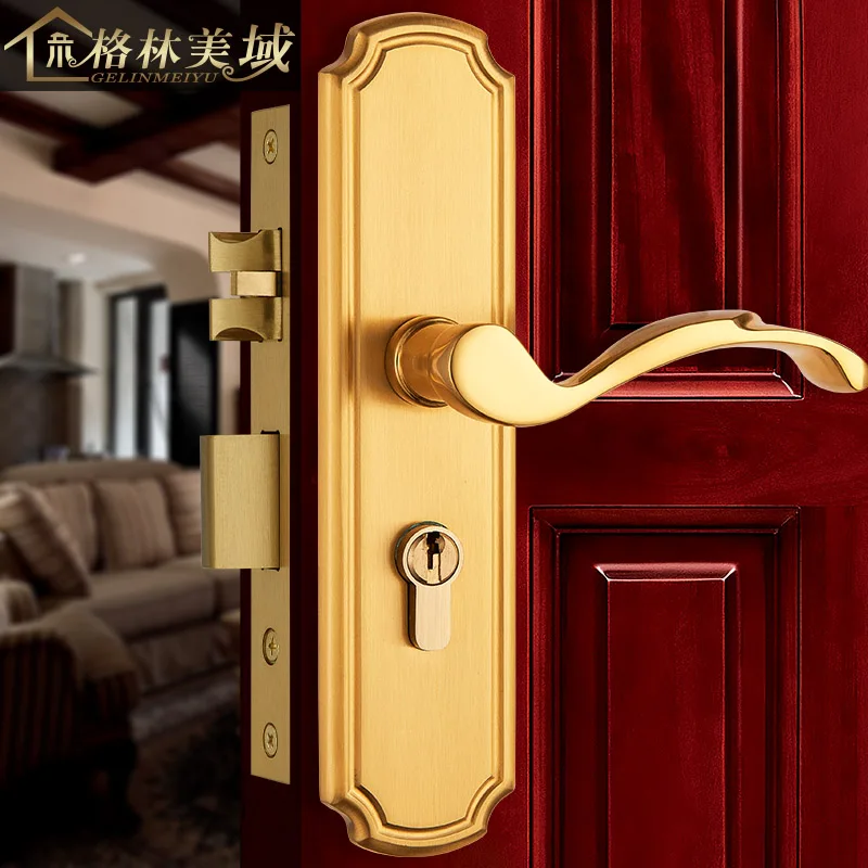 Bedroom copper full copper American door lock European modern simple solid wood interior door lock handle copper
Bedroom copper full copper American door lock European modern simple solid wood interior door lock handle copper