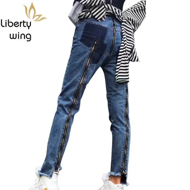 Hip Hop Streetwear New Harajuku Zip Womens Denim Pants Personalized Tide Slacks Punk Handsome Slim Fit Asymmetrical Jeans
Hip Hop Streetwear New Harajuku Zip Womens Denim Pants Personalized Tide Slacks Punk Handsome Slim Fit Asymmetrical Jeans