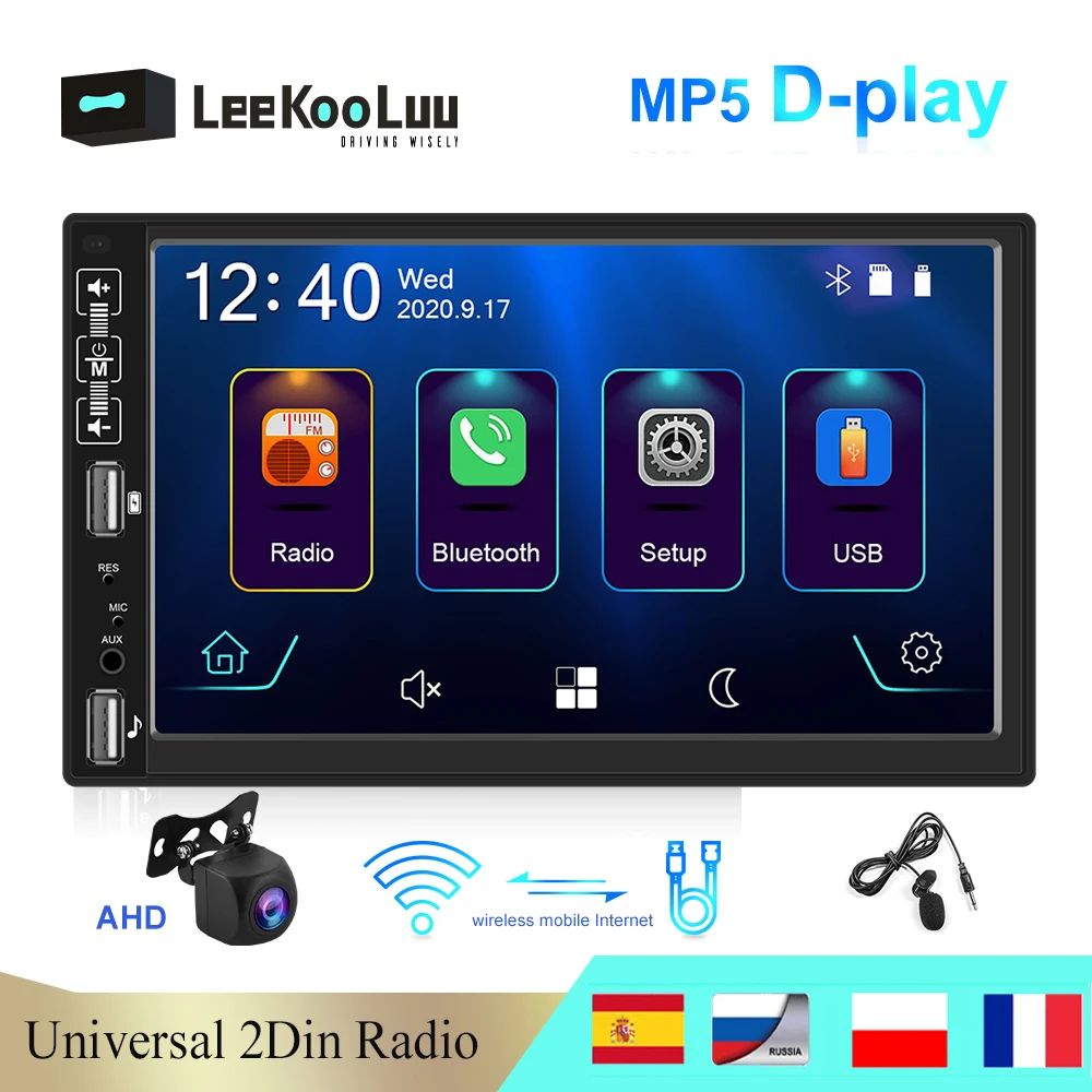 LeeKooLuu Radio Coche 2 Din 7inch Autoradio support Apple Carplay Android Auto BT Mirror Link MP5 Multimedia Player
LeeKooLuu Radio Coche 2 Din 7inch Autoradio support Apple Carplay Android Auto BT Mirror Link MP5 Multimedia Player