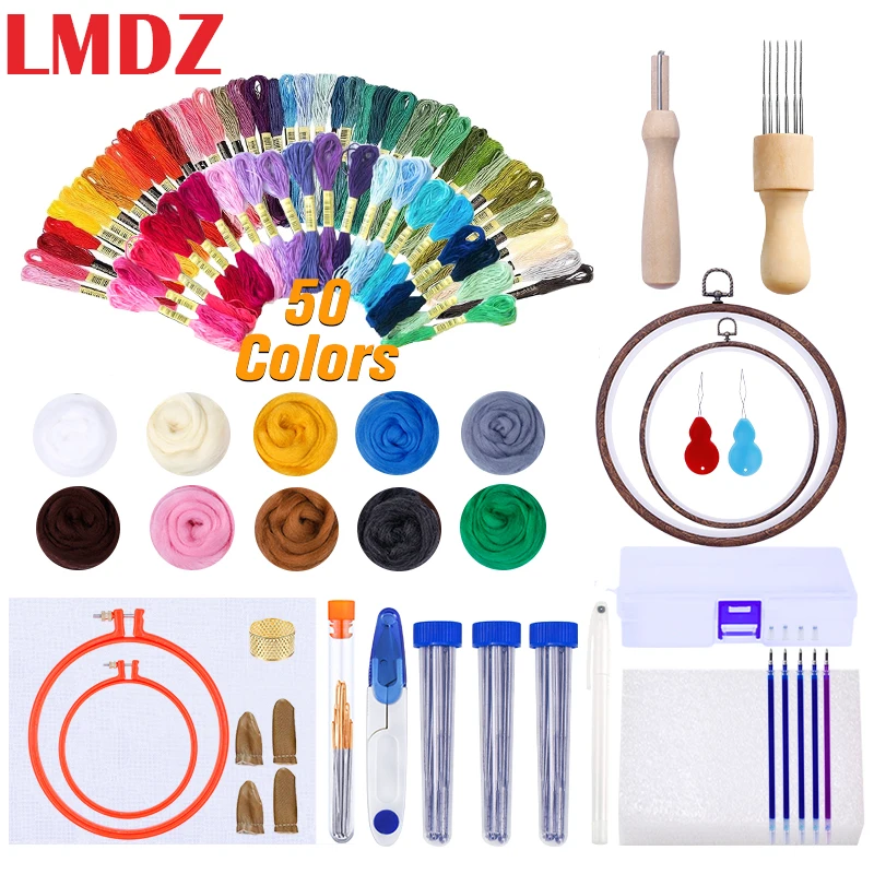 LMDZ Embroidery Kit Needle Felting Kit Needle Felting Supplies beginner Embroidery Hoops Frame Thread Cross Stitch Wool Roving
LMDZ Embroidery Kit Needle Felting Kit Needle Felting Supplies beginner Embroidery Hoops Frame Thread Cross Stitch Wool Roving