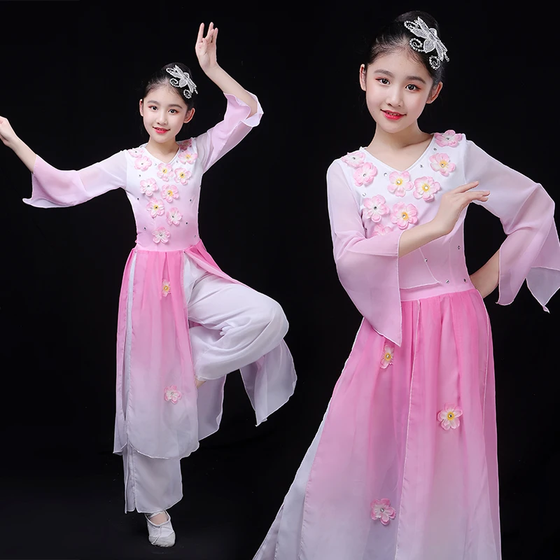 Children Chinese Traditional Yangko Dance Costume Girl Kids Classical National Fan Dancewear Child Ethnic Umbrella Dance Outfit
Children Chinese Traditional Yangko Dance Costume Girl Kids Classical National Fan Dancewear Child Ethnic Umbrella Dance Outfit