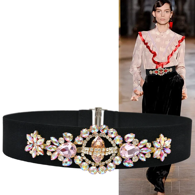 Korean High End Green Blue Crystal Gem Women Dress Belts Elastic Waistband Rhinestone Ladies Corset Cummerbund Caestus DP41 
Korean High End Green Blue Crystal Gem Women Dress Belts Elastic Waistband Rhinestone Ladies Corset Cummerbund Caestus DP41