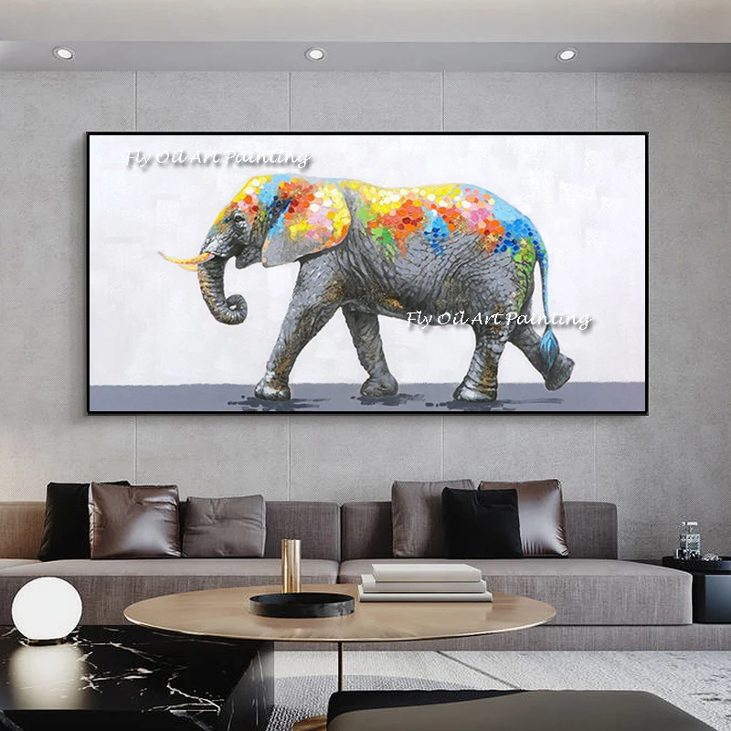 The Large Animal Color Elephant Abstract Oil Painting on Canvas Wall Art Home Decor Gray Wall Pictures For Living Room Frameless
The Large Animal Color Elephant Abstract Oil Painting on Canvas Wall Art Home Decor Gray Wall Pictures For Living Room Frameless