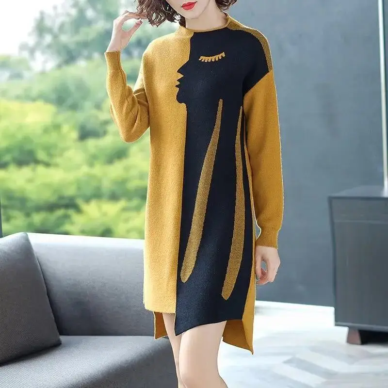 Mid-Length Knitted Sweater Pullover Fashion Women Spring Autumn Sweaters Dress New 2023 Loose Knitting Bottoming Shirt Female
Mid-Length Knitted Sweater Pullover Fashion Women Spring Autumn Sweaters Dress New 2023 Loose Knitting Bottoming Shirt Female