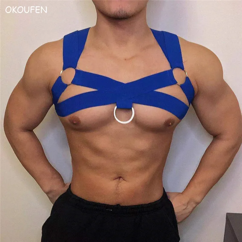 Nightclub bar Men Ds chest Straps Sexy Fitness Pure Blue orange dance Performance decoration camisole strap
Nightclub bar Men Ds chest Straps Sexy Fitness Pure Blue orange dance Performance decoration camisole strap