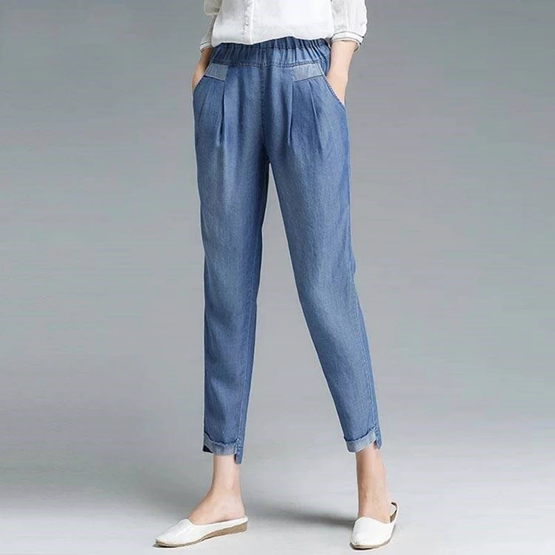Women Ankle Jeans Plus Size Casual High Waist Harem Pants Cropped Pants Pockets Simple Vintage Summer Style New Fashion
Women Ankle Jeans Plus Size Casual High Waist Harem Pants Cropped Pants Pockets Simple Vintage Summer Style New Fashion